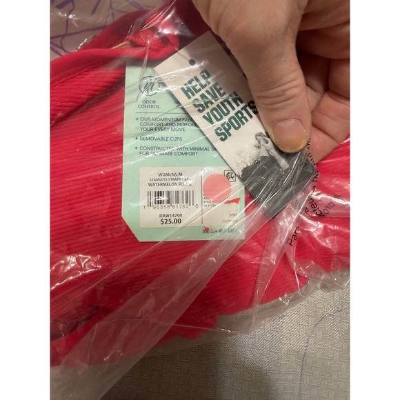 DSG Ribbed V Neck Racerback‎ Sports Bra Red - Picture 7 of 7